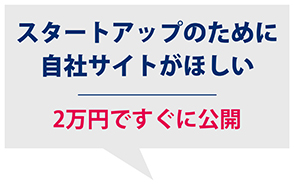 スタートアップのために自社サイトがほしい　2万円ですぐに公開