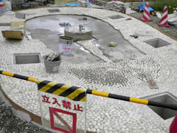 公園等防水石積み